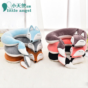 Amazon creative cartoon U-shaped pillow cute fox neck pillow outdoor travel neck protection pp cotton comfort pillow wholesale