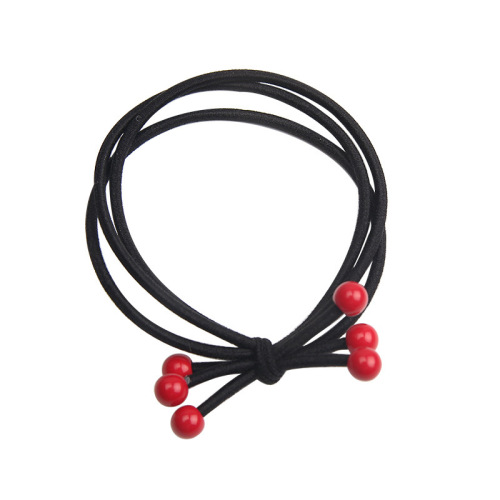 Korean red cherry hair rope headdress, small fresh forest hair tie for women, simple adult 2 yuan store head rope batch