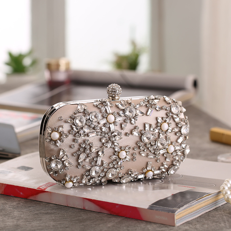 Dinner Bag Banquet Fashion Clutch Bag Diamond Dress Bag Square Box Small Square Bag display picture 20