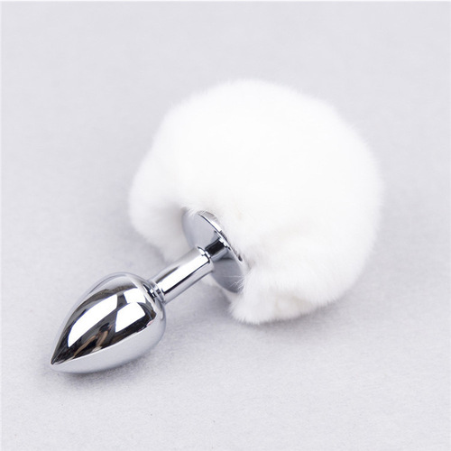 [Order number issued in seconds, shipping fee 3 yuan] Rabbit tail female metal anal plug, backyard toy MS sex toy anus