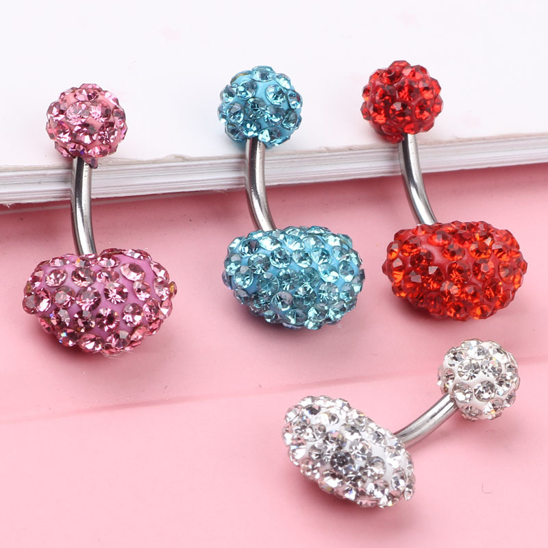 Fashion Heart Shape Stainless Steel Plating Zircon Belly Ring 1 Piece display picture 3