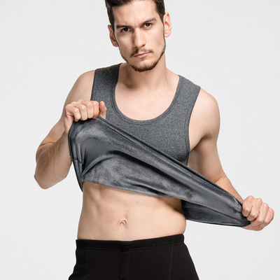 秋冬男士加绒加厚保暖背心 不倒绒马甲棉打底男士背心