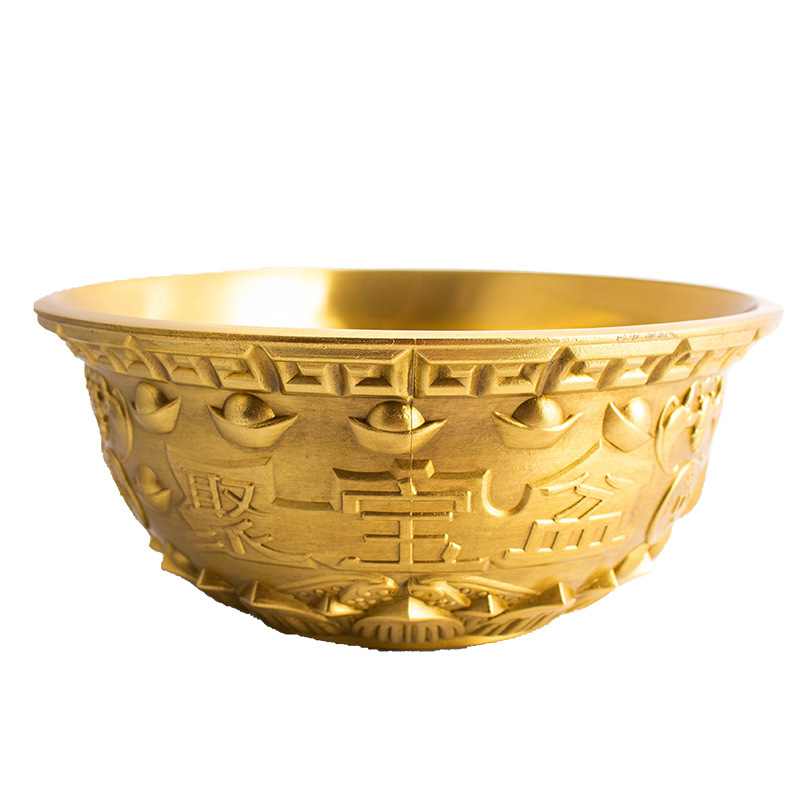 黄铜聚宝盆摆件 风水铜盆摆饰开业礼品金属工艺品批发 厂家直销