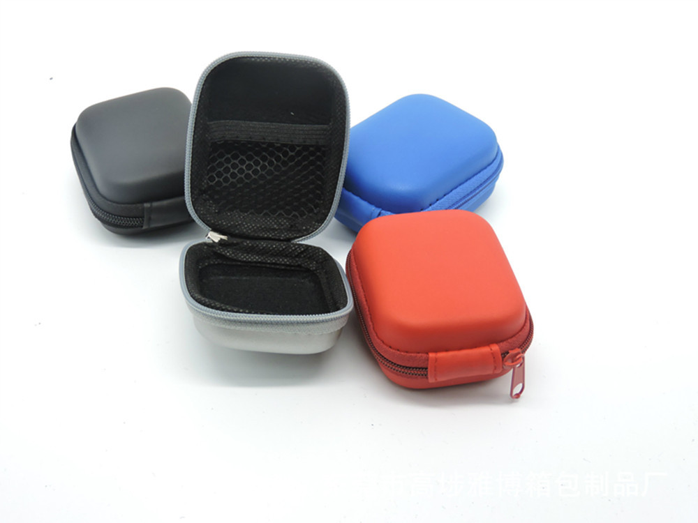 耳机收纳包蓝牙收纳盒坑压四方耳机包数据线耳机包厂家直销