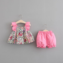 1872童套装背心套夏季薄款新款印花女宝宝两件套吊带套装一件代发