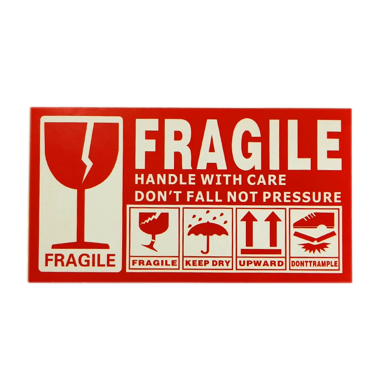 Оптовая покупка Spot Fragile Предупреждение Fragile без клея-лейкого наклейки