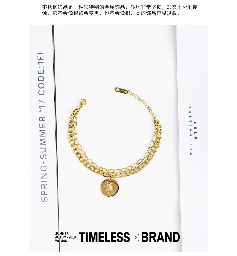 12g Weight Vacuum Plating Gold Plating Process Fashion Geometric 304 Stainless Steel No Inlaid Bracelets In Bulk