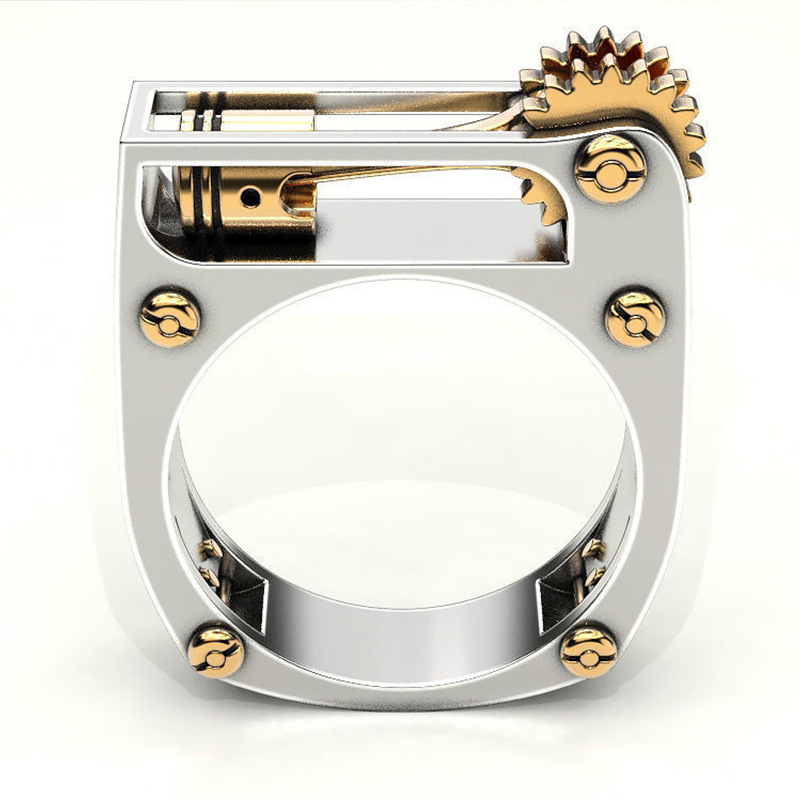 1 Piece Quantity Simple Style Geometric Gear Metal Plating Men's Rings