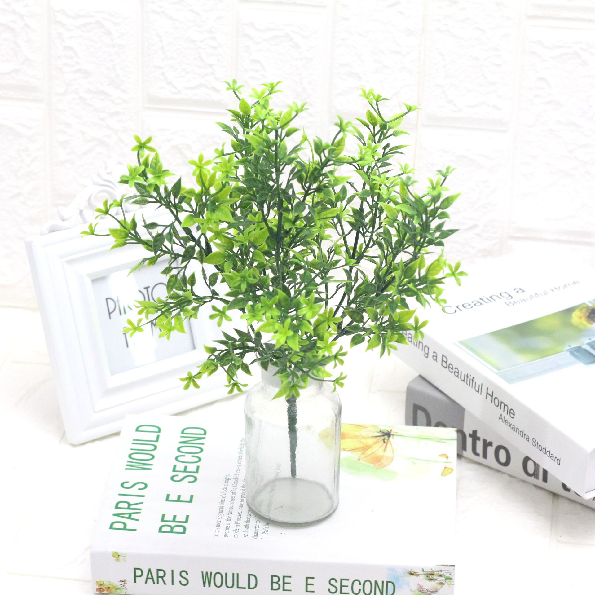 仿真綠植塑料葉 室內(nèi)客廳裝飾品人造花卉絹花拍攝道具植物