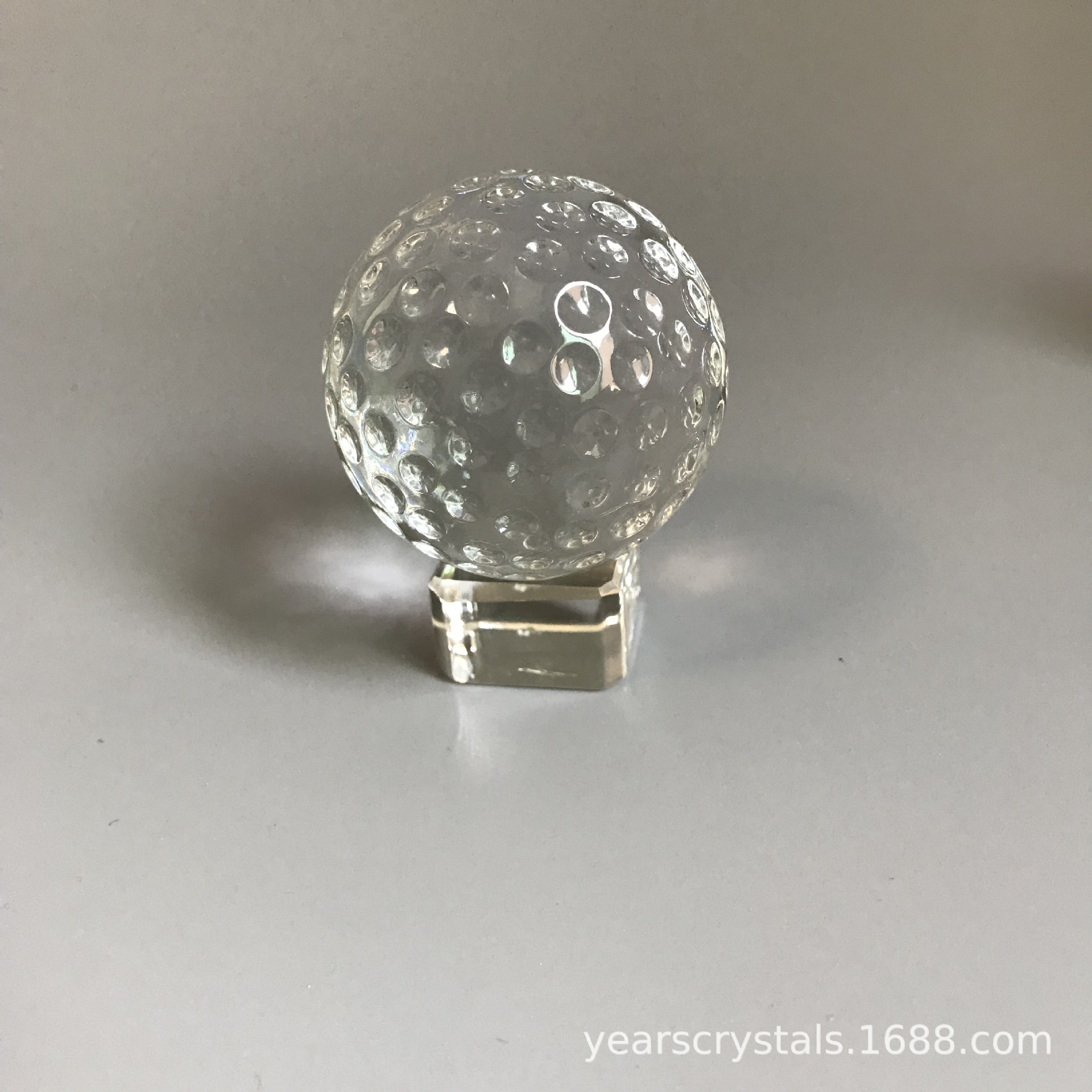 伊尔思水晶高尔夫球销售柜台书桌客厅卧室玻璃球装饰品凹坑球体