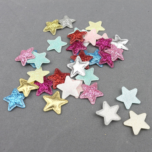 Gold powder cloth five-pointed star children's DIY hair accessories hairpin accessories ultrasonic embossing headband gift decoration material