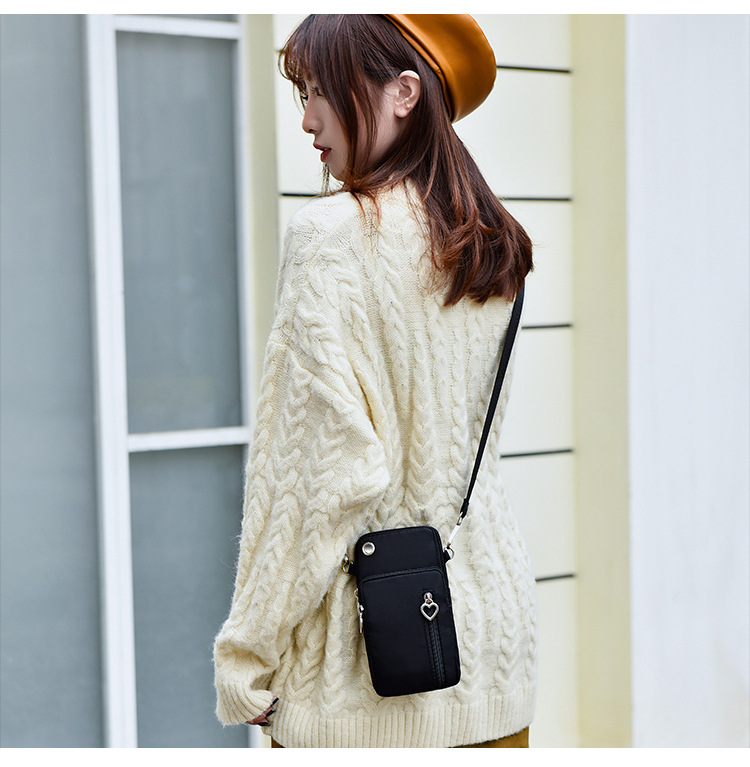 112g Weight Polyester Lining Material Zipper Closure Type Single Shoulder Strap Strap Type Phone Wallet Bags Type Daily Occasion Oxford Cloth Material Solid Color Pattern All Seasons Season Unisex Gender Fashion Style Square Shape Unisex All Seasons Oxford Cloth Fashion Phone Wallet 2