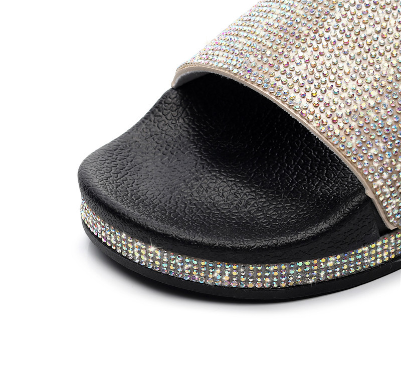 Women's Casual Vacation Solid Color Rhinestone Open Toe Slides Slippers display picture 24