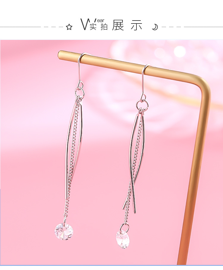 韩版流苏锆石耳坠女ins925银针耳钉长款个性气质耳饰厂家批发详情图12
