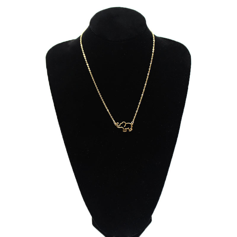 8g Weight IG Style Cute Elephant Alloy Plating Hollow Out Women's Necklace