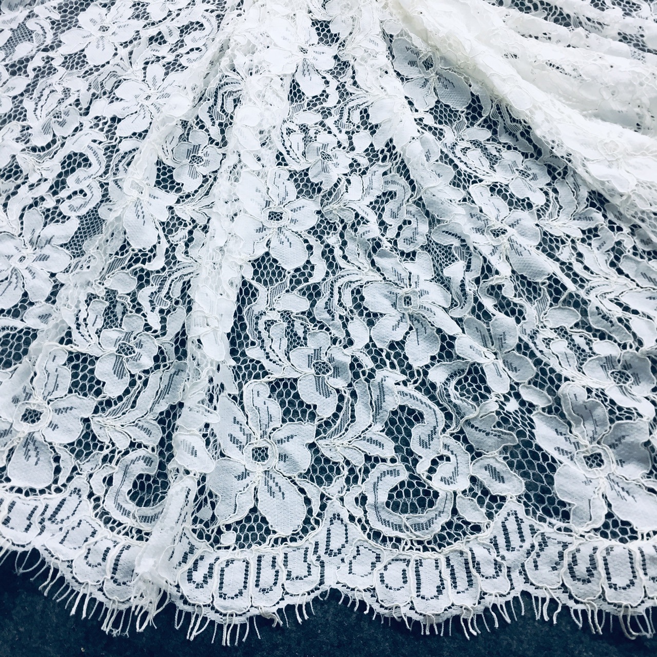 蕾丝花边面料 锦棉大睫毛加股线打底衫连衣裙内衣布料 厂家直销