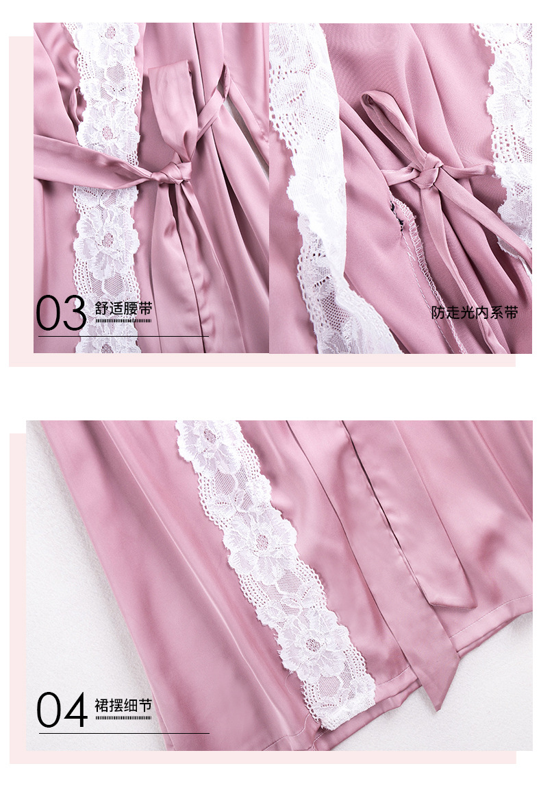 Summer Long Silk Dressing Gown Home Long-sleeved Wholesale Nihaojewelry display picture 2