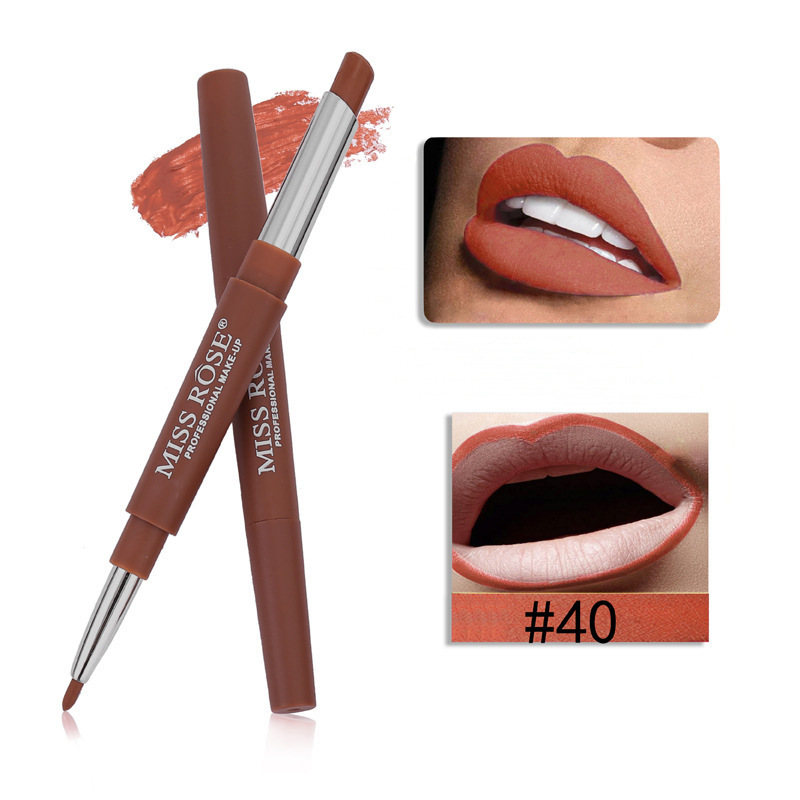 2in1 Lip Liner Lipstick Pen Waterproof Lip Pencil Batom Retro Red Lips