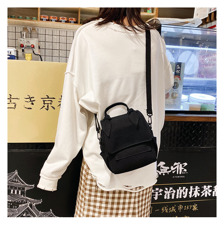 Style Coréen Ulzzang Vintage Style Simple Tout-match Solide Couleur Fille Toile Épaule Sac Style Japonais Harajuku Étudiants Sac display picture 43