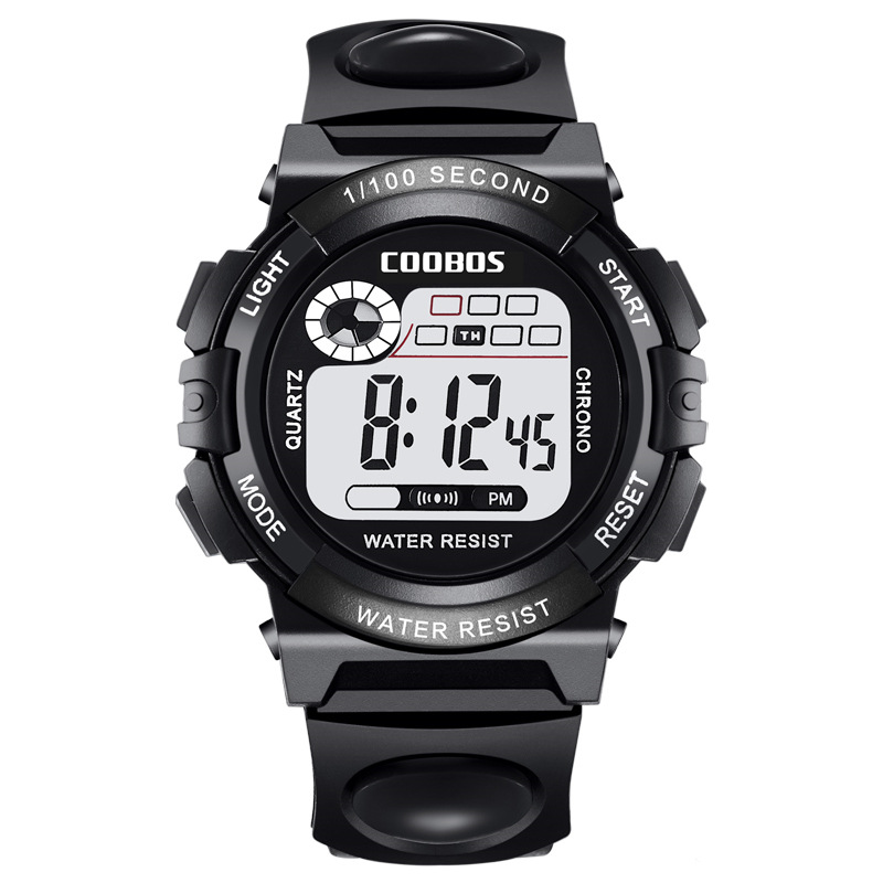 新款led矽膠防水夜光兒童電子表 時尚運動watches多功能學生手表