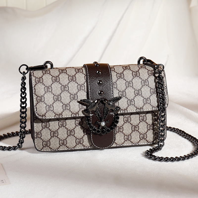 广州女包厂家2019新款字母包pinko燕子包同款欧美时尚链条单肩包|ms