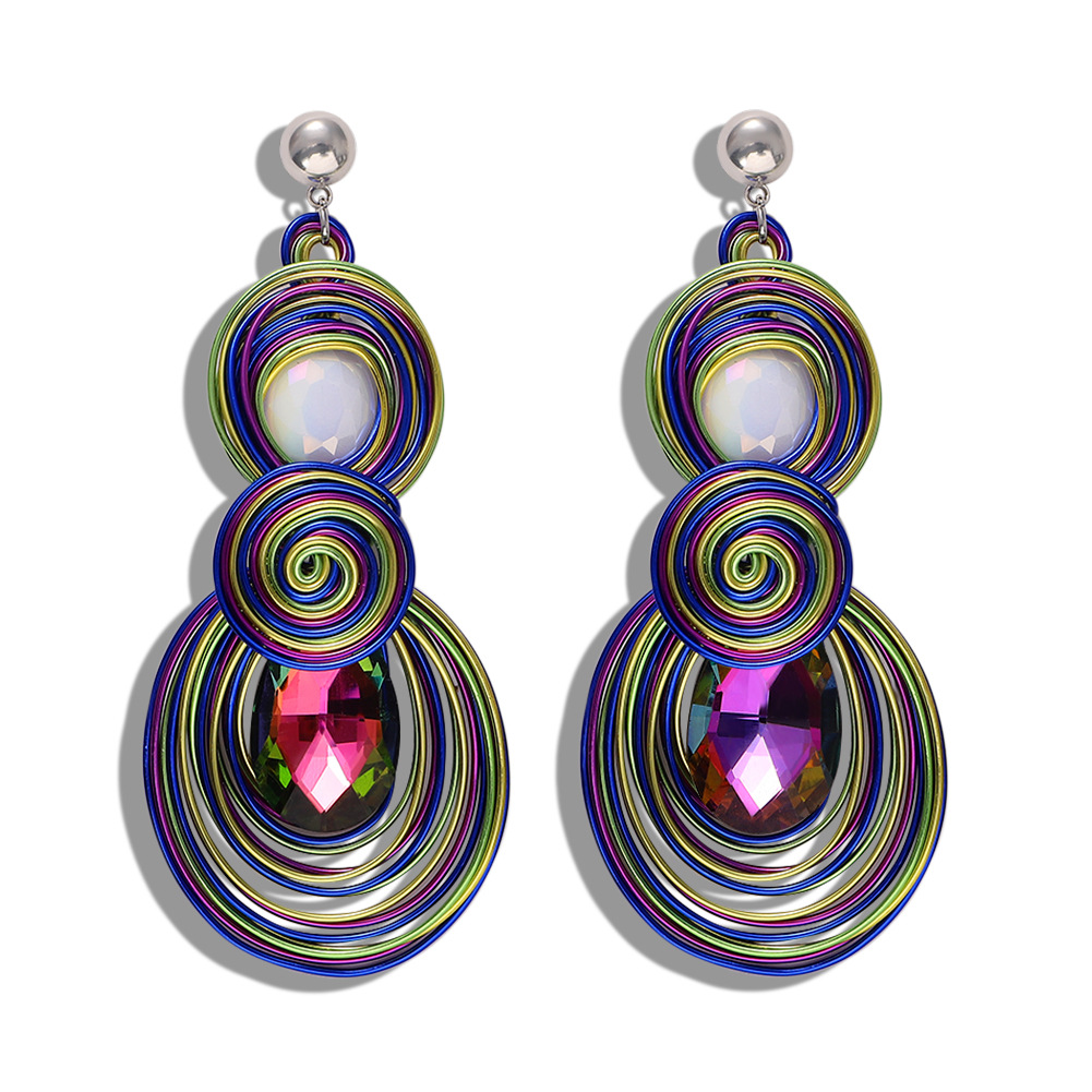 Colorful Alloy Earrings Korean New Candy-colored Earrings Fashion Earrings Accessories display picture 8