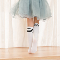 薄款兒童長筒襪女童過膝襪條紋學生襪天鵝絨大腿襪女孩百搭直板襪