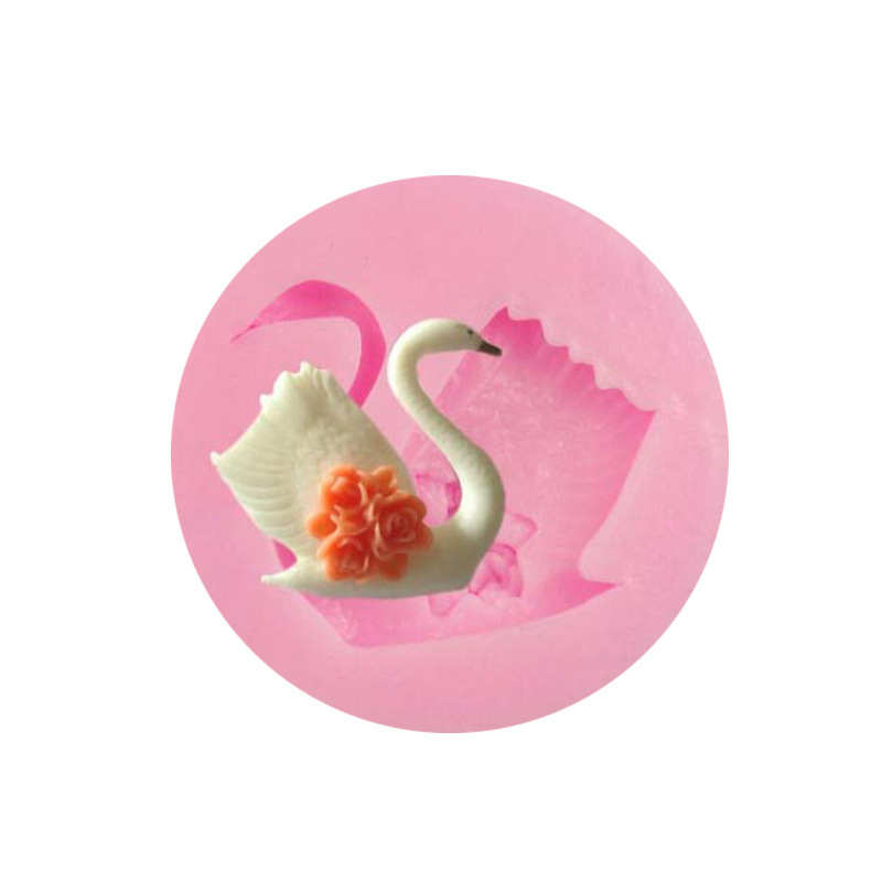 DIY巧克力 朱古力蛋糕翻糖装饰工具烘焙模具 硅胶模具 小天鹅造型