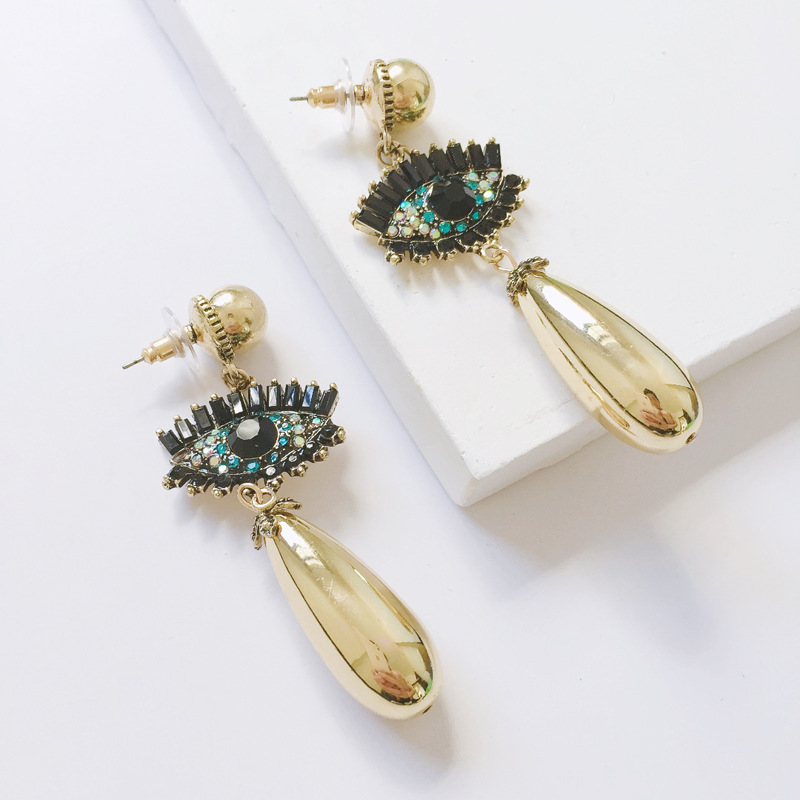 Simple Style Water Droplets Imitation Pearl Inlay Rhinestones Women's Drop Earrings 1 Pair display picture 3