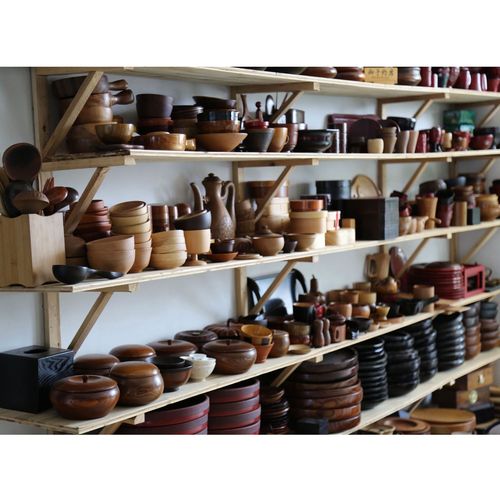 yfjy Yafu home-style wooden bowls and plates Japanese foreign trade cooking tableware trendy low-key wooden tableware