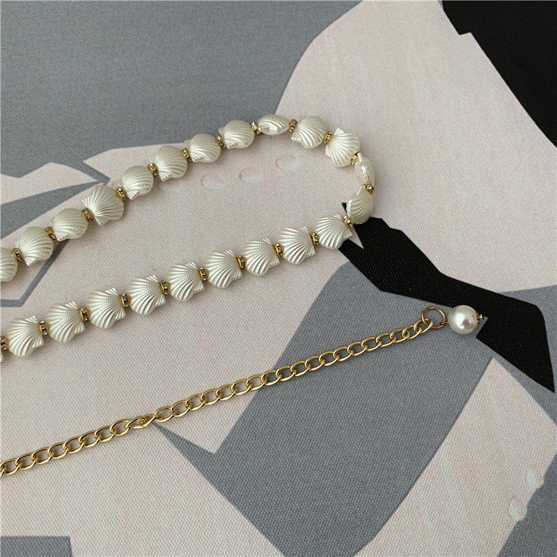 Elegant Women's Waist Chain With Pearl Shell For Dresses And Belts_voghion.com