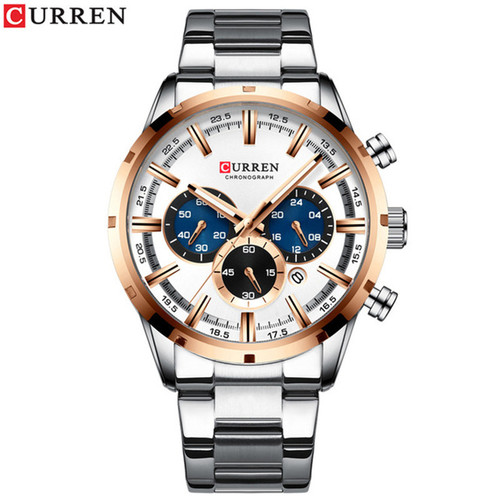 CURREN/Karen 8355 trendy men's waterproof watch six-pin multi-functional fashionable steel band watch