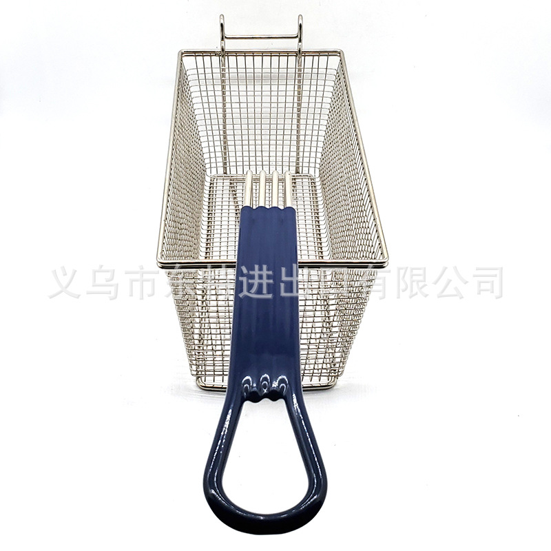 Factory direct sales of stainless steel mesh fried baskets, American fast food French fries and fried chicken baskets, large-capacity oil-draining baskets detail image 9