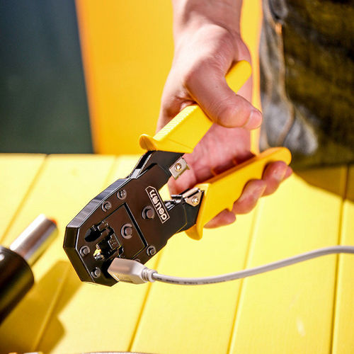 Deli household network cable pliers network tester ratchet network cable pliers network wiring network pliers 6p8p novice network cable pliers