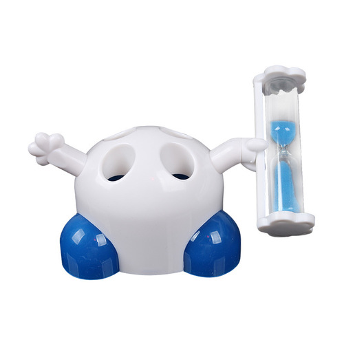 Factory Direct Plastic Toothbrush Holder 3-Minute Timer Hourglass Children's Brushing Timer Cartoon Creative Ornament