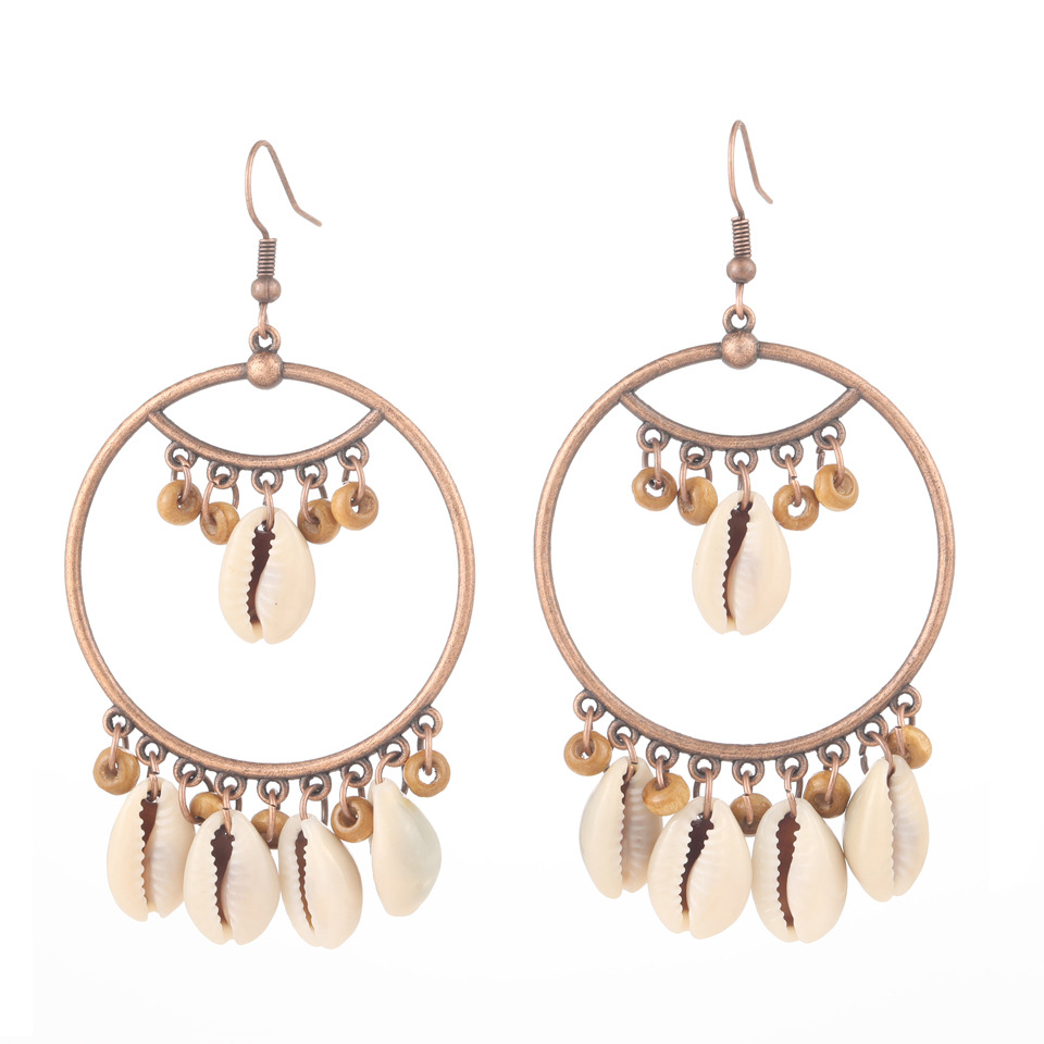 New Creative Natural Shell Alloy Tassel Earrings display picture 2