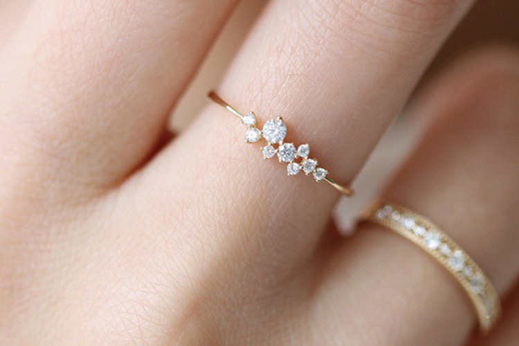 Copper Material Geometric Pattern Geometric Copper Formal Rings