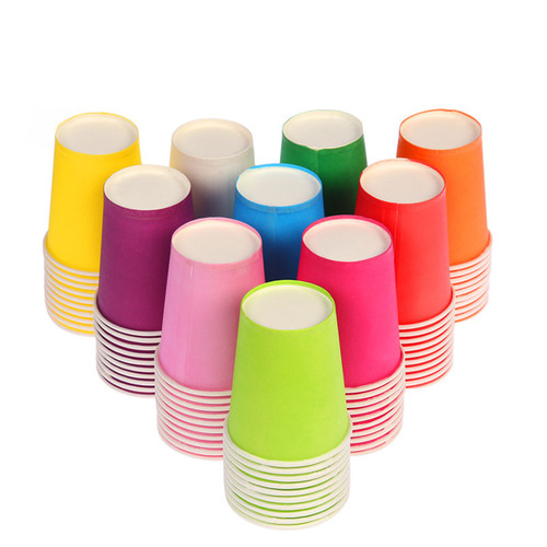 Wholesale diy disposable paper cups 10 colors mixed thickened color paper cups kindergarten children's handmade creative materials
