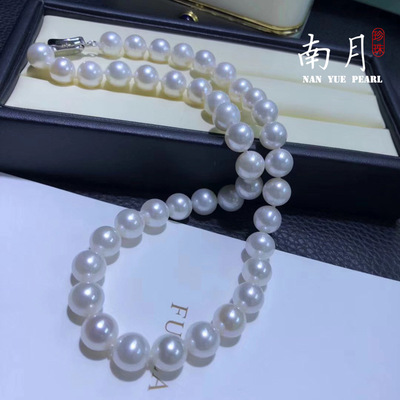 quality goods Simplicity Mirror Strong light Pearl natural freshwater Pearl Necklace S925 Sterling Silver Interface Gifts Elder gift