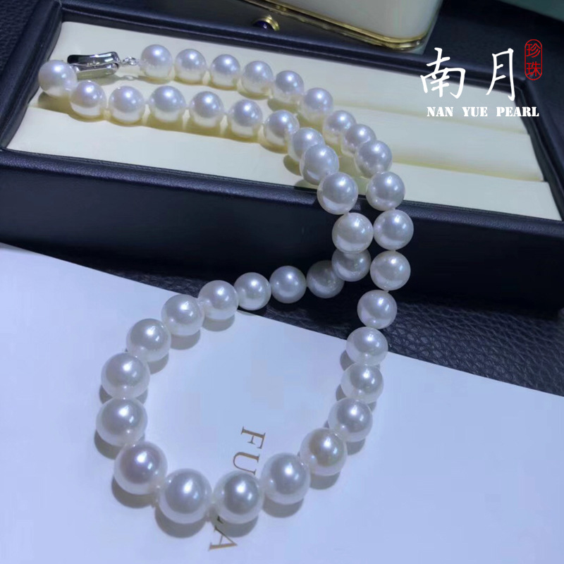 quality goods Simplicity Mirror Strong light Pearl natural freshwater Pearl Necklace S925 Sterling Silver Interface Gifts Elder gift