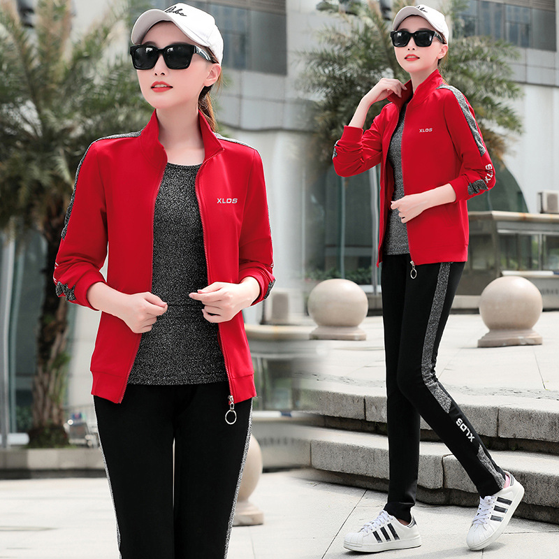 2019秋季新款运动休闲套装女大码时尚潮流休闲运动服厂家直销团购|ru