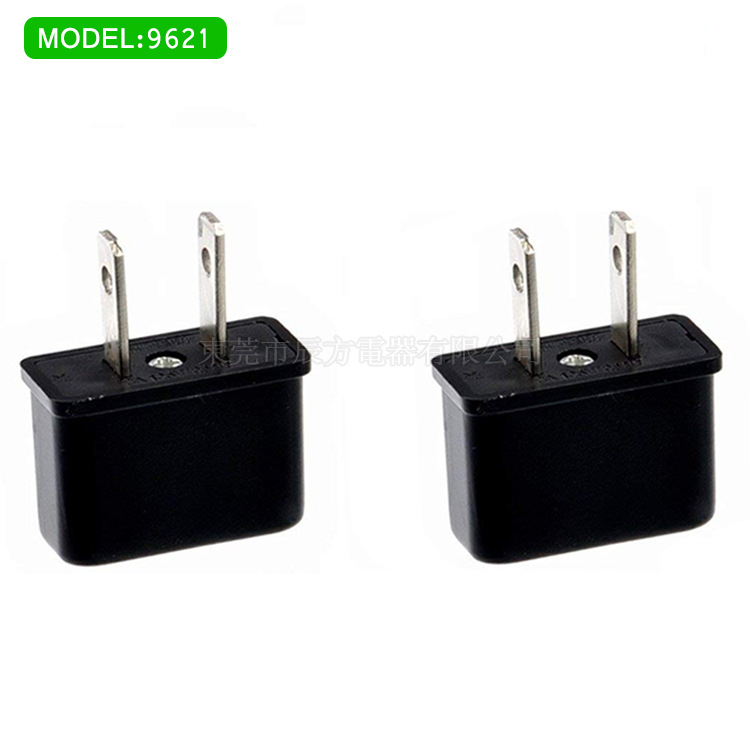 圆扁孔转美式插脚转换插头批发 厂家认证产品插头 欧转美插头