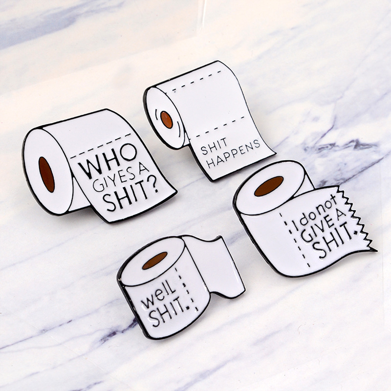 AliExpress WISH popular fashion creative roll paper toilet paper personalized design oil dripping brooch badge all-match jewelry