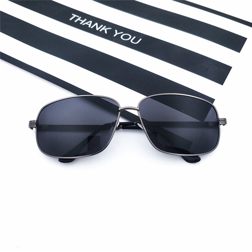 Sunglasses for men, trendy, square, cool, cool glasses wholesale, men's simple metal frame, single bridge, versatile sunglasses