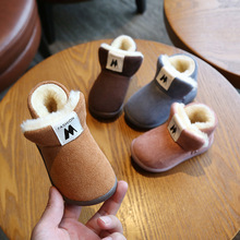 冬季新品儿童棉鞋男1-3岁女宝宝雪地靴加绒软底居家保暖短靴批发