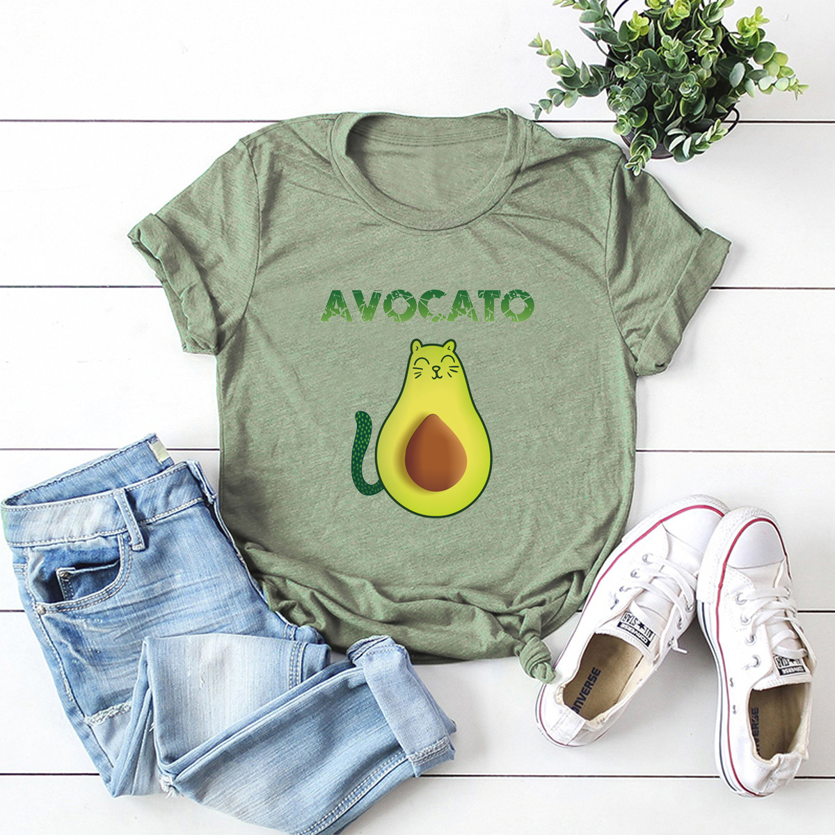 Avocato cat short sleeve T-shirt NSSN2572