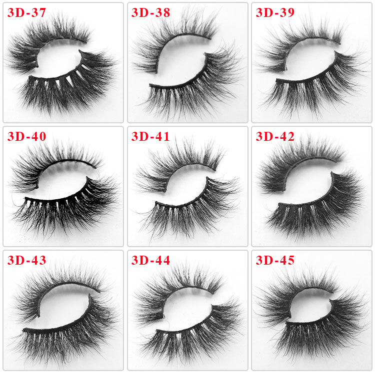 Natural Three Dimensional Multi-layer Mink Hair False Eyelashes One-pair Package Wholesale display picture 4