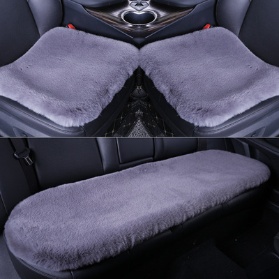 Net Red Car cushion winter Rabbit Plush backrest Three-piece Suite keep warm cushion men and women General type Car mats