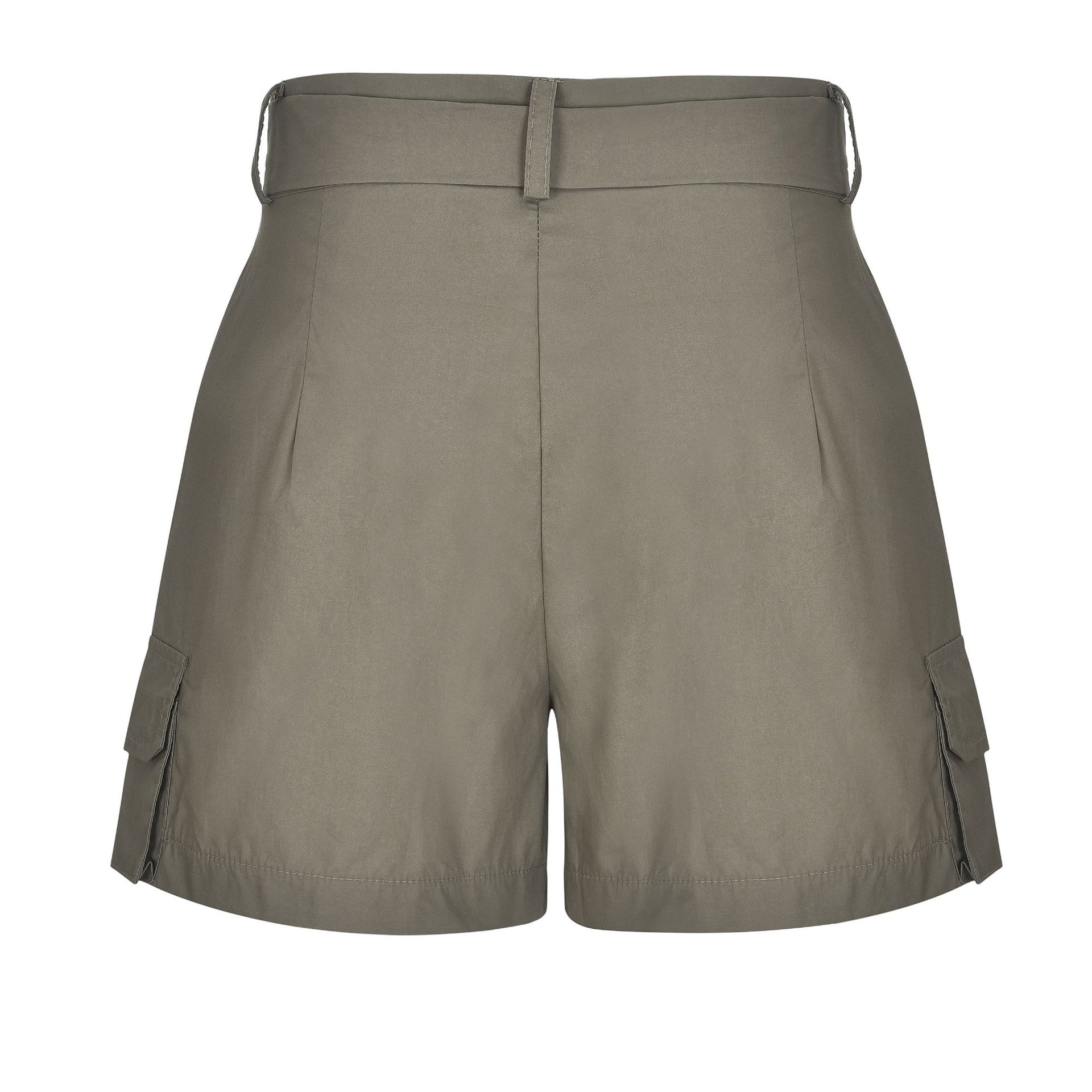 Camouflage Workwear Shorts Casual Pants Women Belted in Shorts