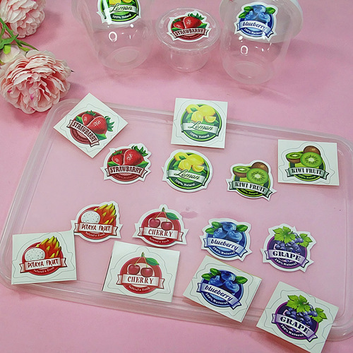 Strawberry grape cherry blueberry dragon fruit kiwifruit lemon fruit stickers slime decoration